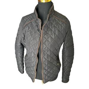 Lovetree Women’s Black and Brown Quilted Jacket Size Large